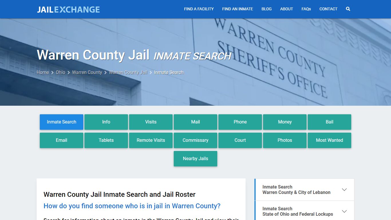 Inmate Search: Roster & Mugshots - Warren County Jail, OH - Jail Exchange